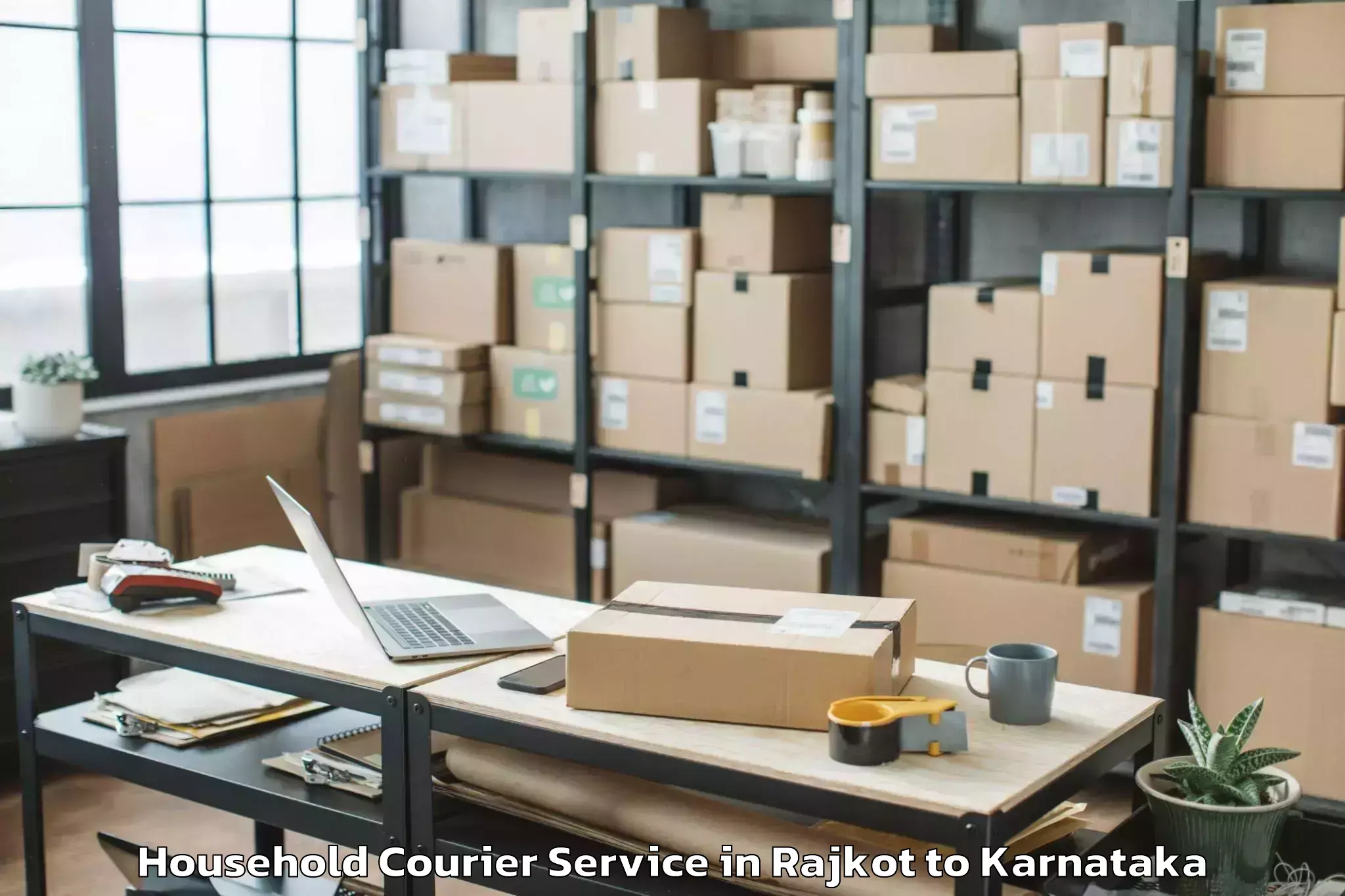 Quality Rajkot to Kuvempu University Shimoga Household Courier